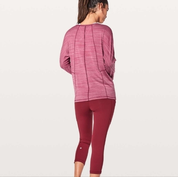 Lululemon set to sweat long sleeve size 4  heathered ruby red - Picture 4 of 10